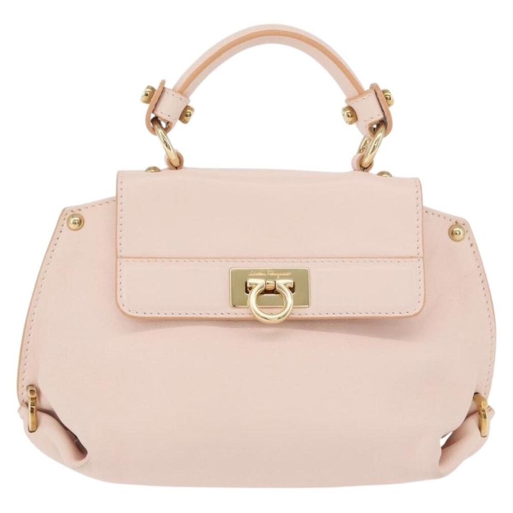 Salvatore Ferragamo Leather Gancini Handbag Pink
